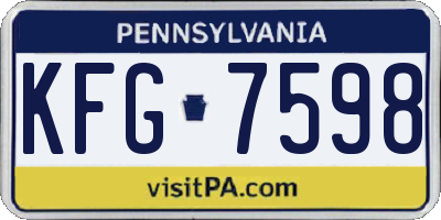 PA license plate KFG7598