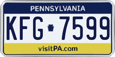 PA license plate KFG7599