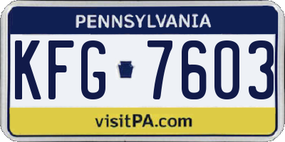 PA license plate KFG7603
