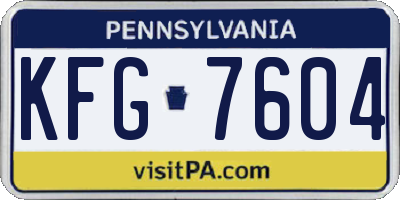 PA license plate KFG7604