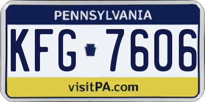 PA license plate KFG7606