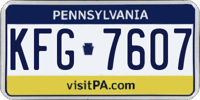 PA license plate KFG7607