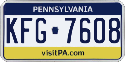 PA license plate KFG7608