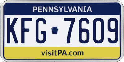 PA license plate KFG7609