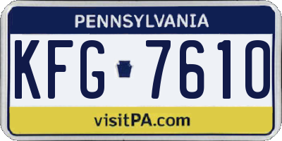 PA license plate KFG7610