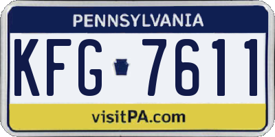 PA license plate KFG7611