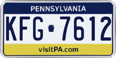 PA license plate KFG7612