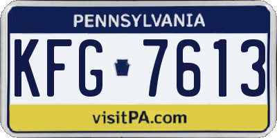 PA license plate KFG7613