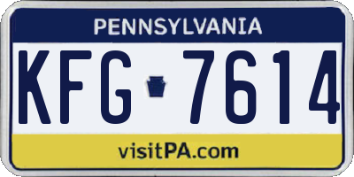 PA license plate KFG7614