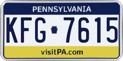 PA license plate KFG7615