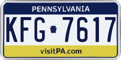 PA license plate KFG7617
