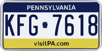 PA license plate KFG7618
