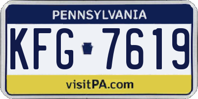 PA license plate KFG7619
