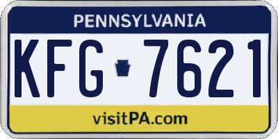 PA license plate KFG7621
