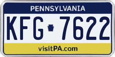 PA license plate KFG7622