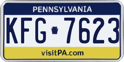 PA license plate KFG7623
