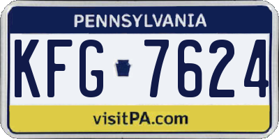 PA license plate KFG7624