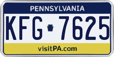 PA license plate KFG7625