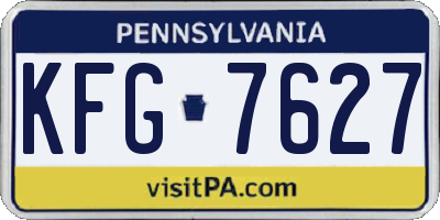 PA license plate KFG7627