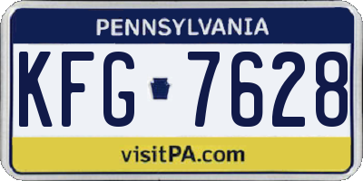 PA license plate KFG7628
