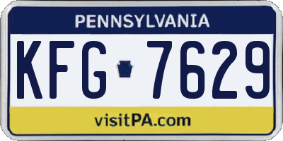 PA license plate KFG7629