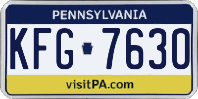 PA license plate KFG7630