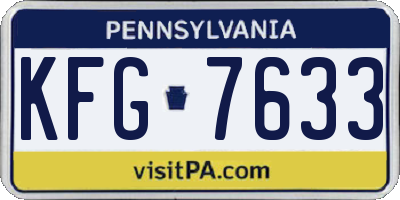 PA license plate KFG7633