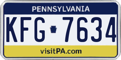 PA license plate KFG7634