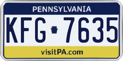 PA license plate KFG7635