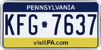 PA license plate KFG7637