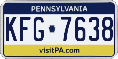 PA license plate KFG7638