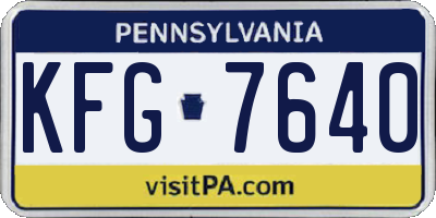 PA license plate KFG7640