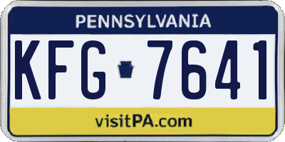 PA license plate KFG7641