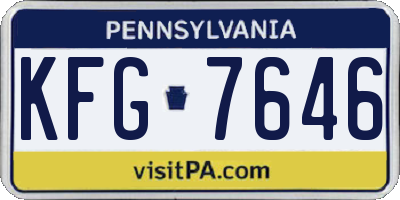 PA license plate KFG7646