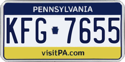 PA license plate KFG7655