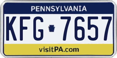 PA license plate KFG7657
