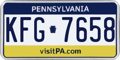 PA license plate KFG7658