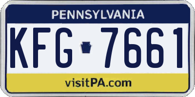 PA license plate KFG7661