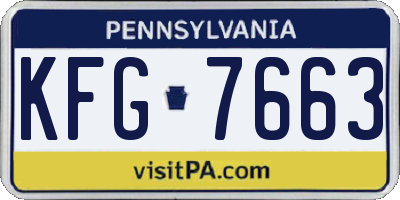 PA license plate KFG7663