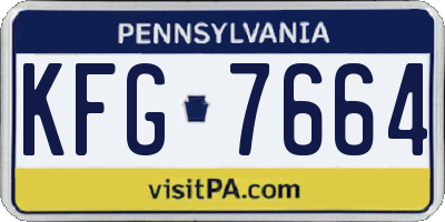 PA license plate KFG7664