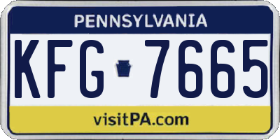 PA license plate KFG7665