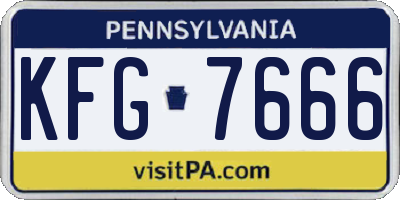 PA license plate KFG7666