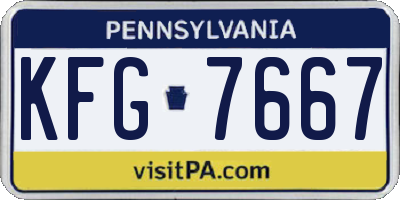 PA license plate KFG7667