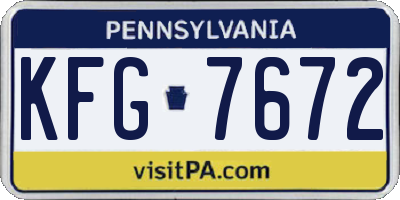 PA license plate KFG7672