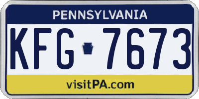 PA license plate KFG7673