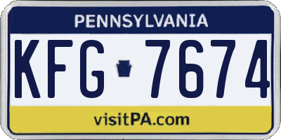 PA license plate KFG7674