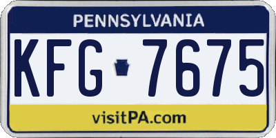 PA license plate KFG7675