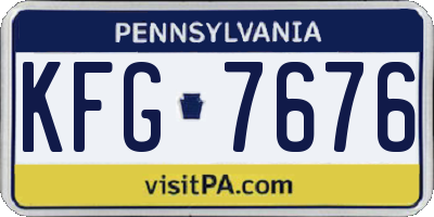 PA license plate KFG7676