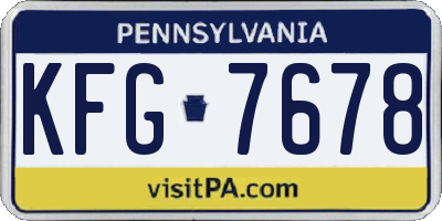 PA license plate KFG7678