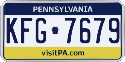 PA license plate KFG7679
